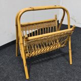 Vintage wicker paper or magazine rack