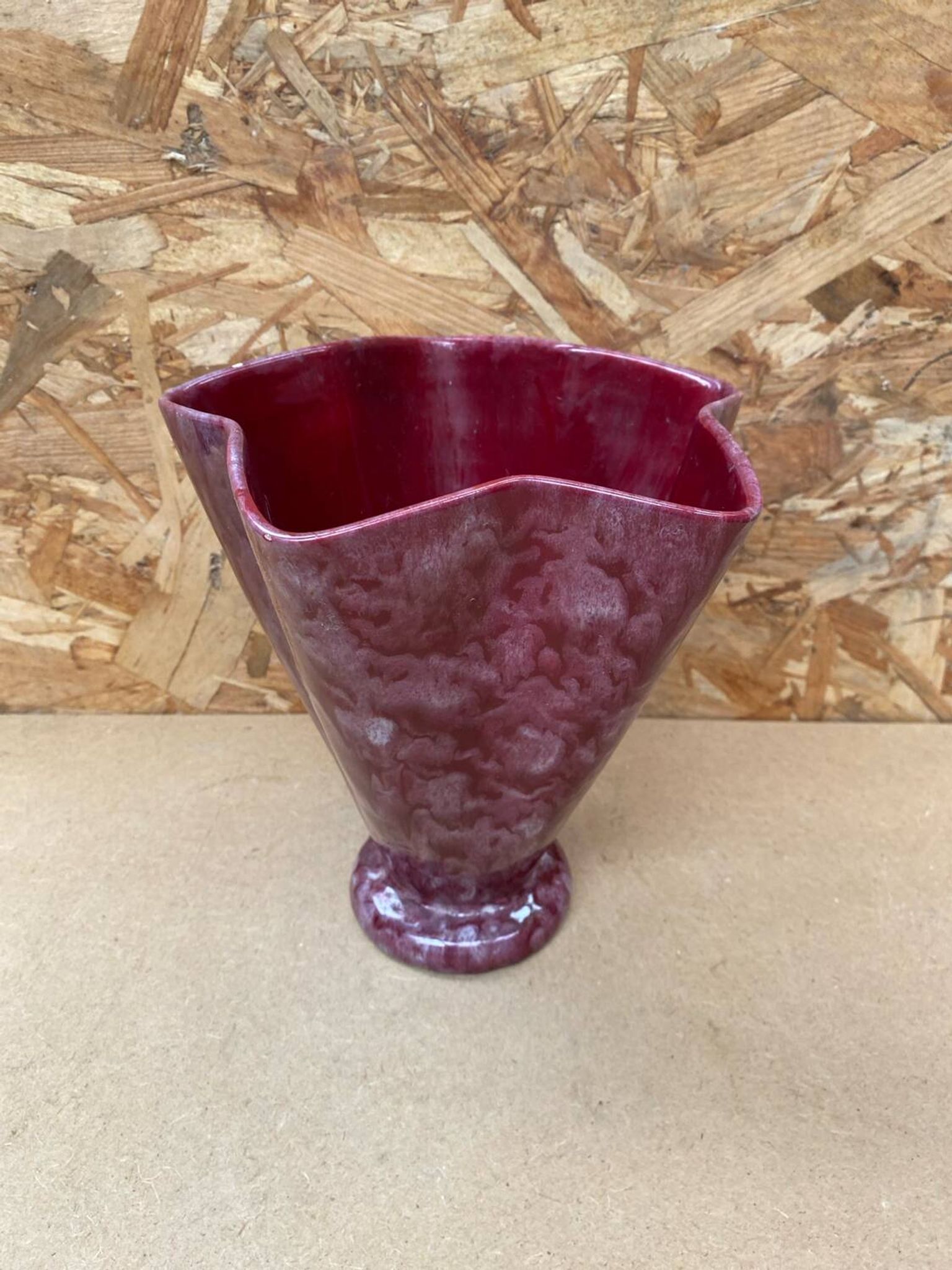 Antique Vase Corolle J. GUET Ceramic Pink Speckled Vintage