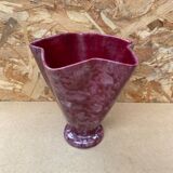 Ancien vase corolle j. guet céramique rose moucheté vintage