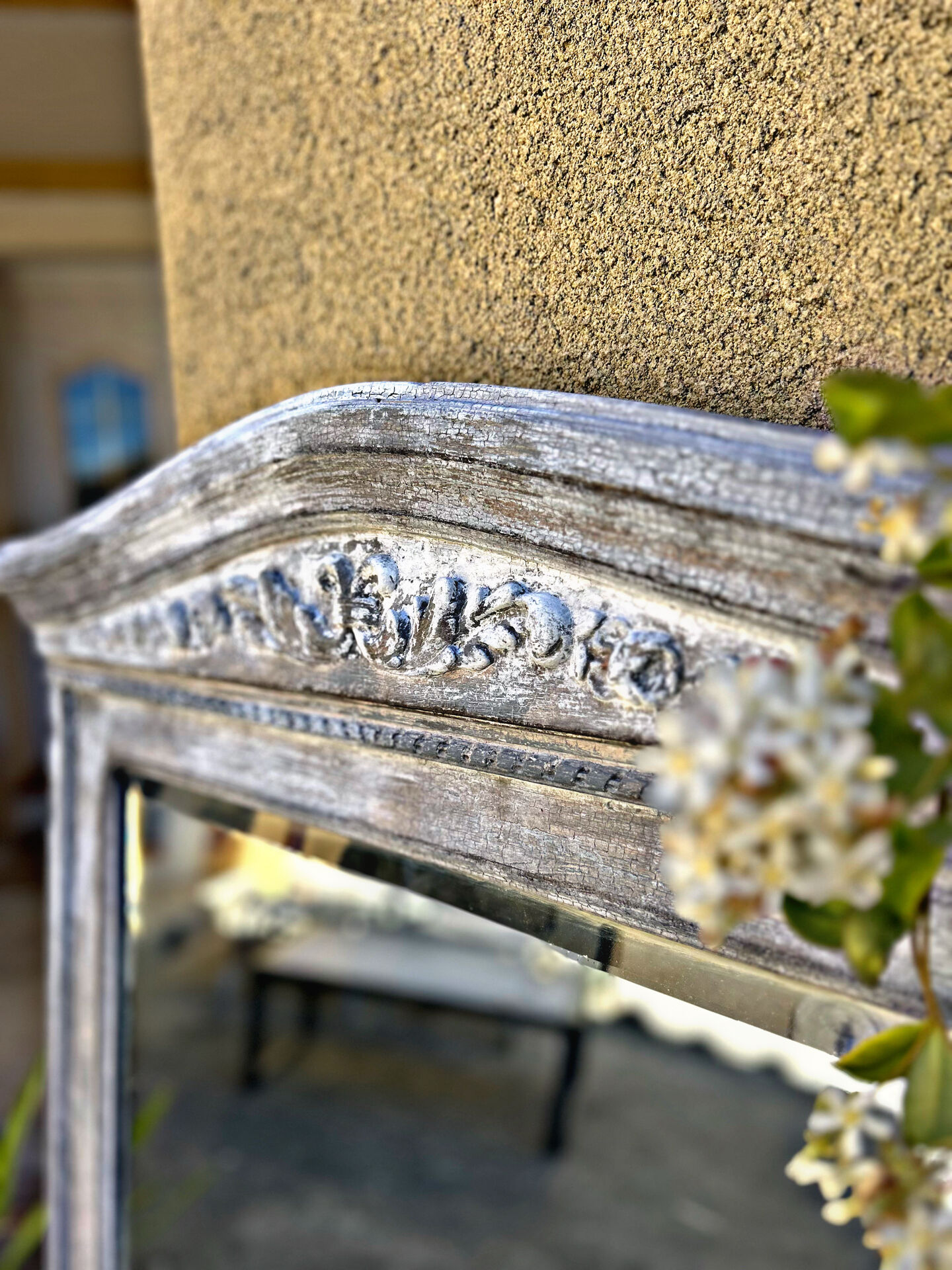 Napoleon III patinated trumeau mirror