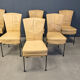 Vintage leather dining chairs, set of 6, 1980s