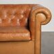 Sheepskin 2.5-seater Chesterfield sofa in a light cognac colour