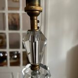 large crystal and brass lamp