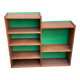 Vintage Scandinavian shelf from the 1960s in wood with green velvet.