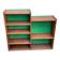 Vintage Scandinavian shelf from the 1960s in wood with green velvet.