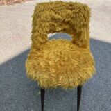 Ancien fauteuil moumoute moutarde