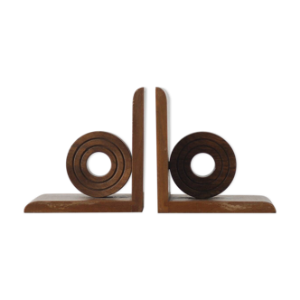 Mid-Century Wooden Bookends, 1950s, Set of 2