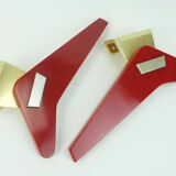 1950s streamline DOOR HANDLES push handles red bakelite and aluminum