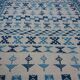 Berber carpet, white and blue 125 x 80 cm