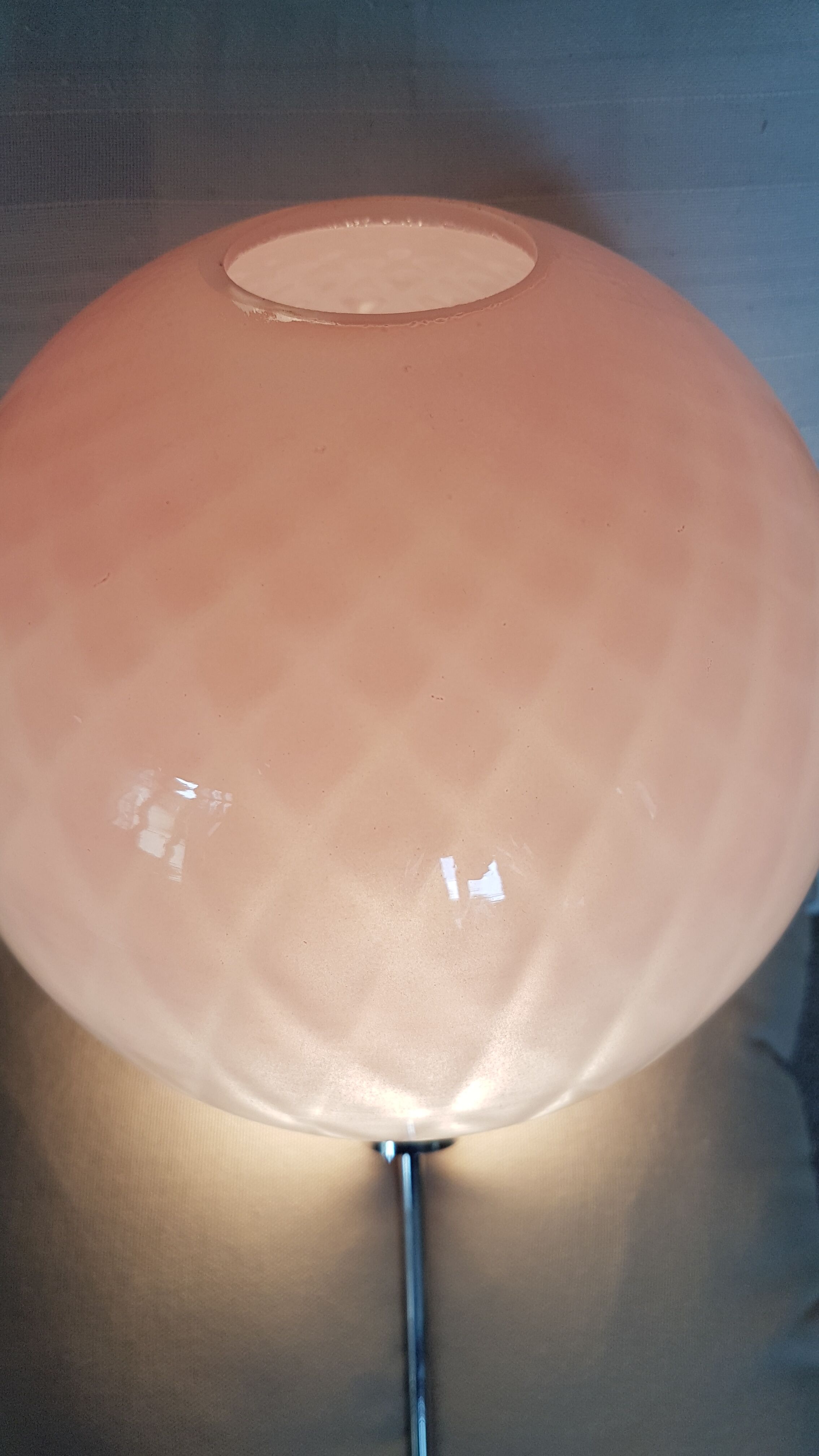 Globe en verre rose pour lustre ou lampe