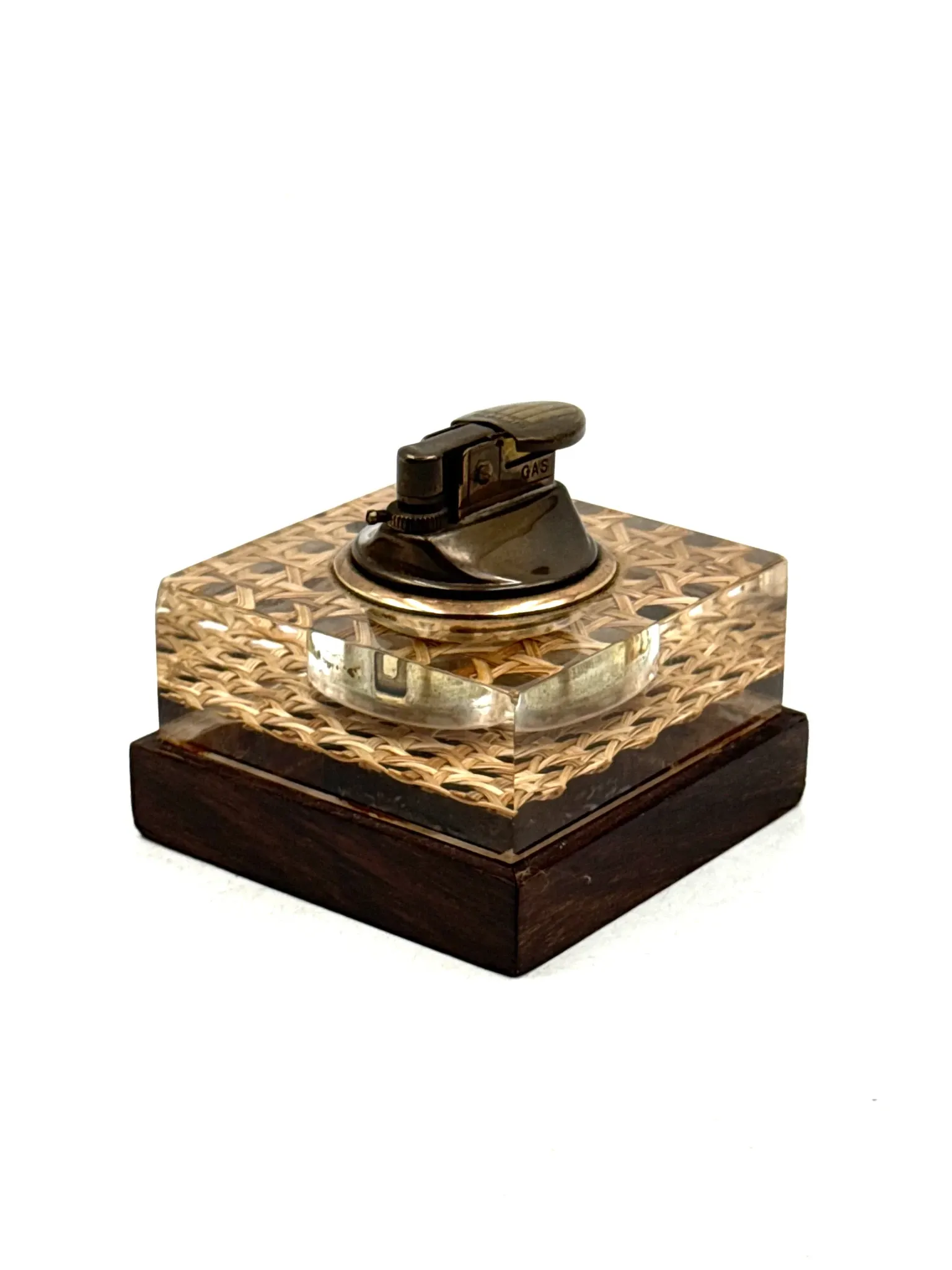 Mid-century lucite table lighter, Italy 1970s