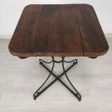 Garden pedestal table metal wood