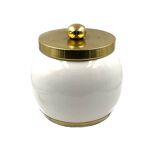 Hollywood regency white ceramic bucket, Italy, ca. 1970