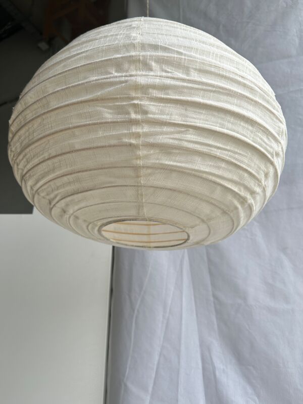 Suspension en rotin et lin naturel japonisante en forme de goutte