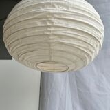 Suspension in rattan and natural japanese linen in the shape of a drop