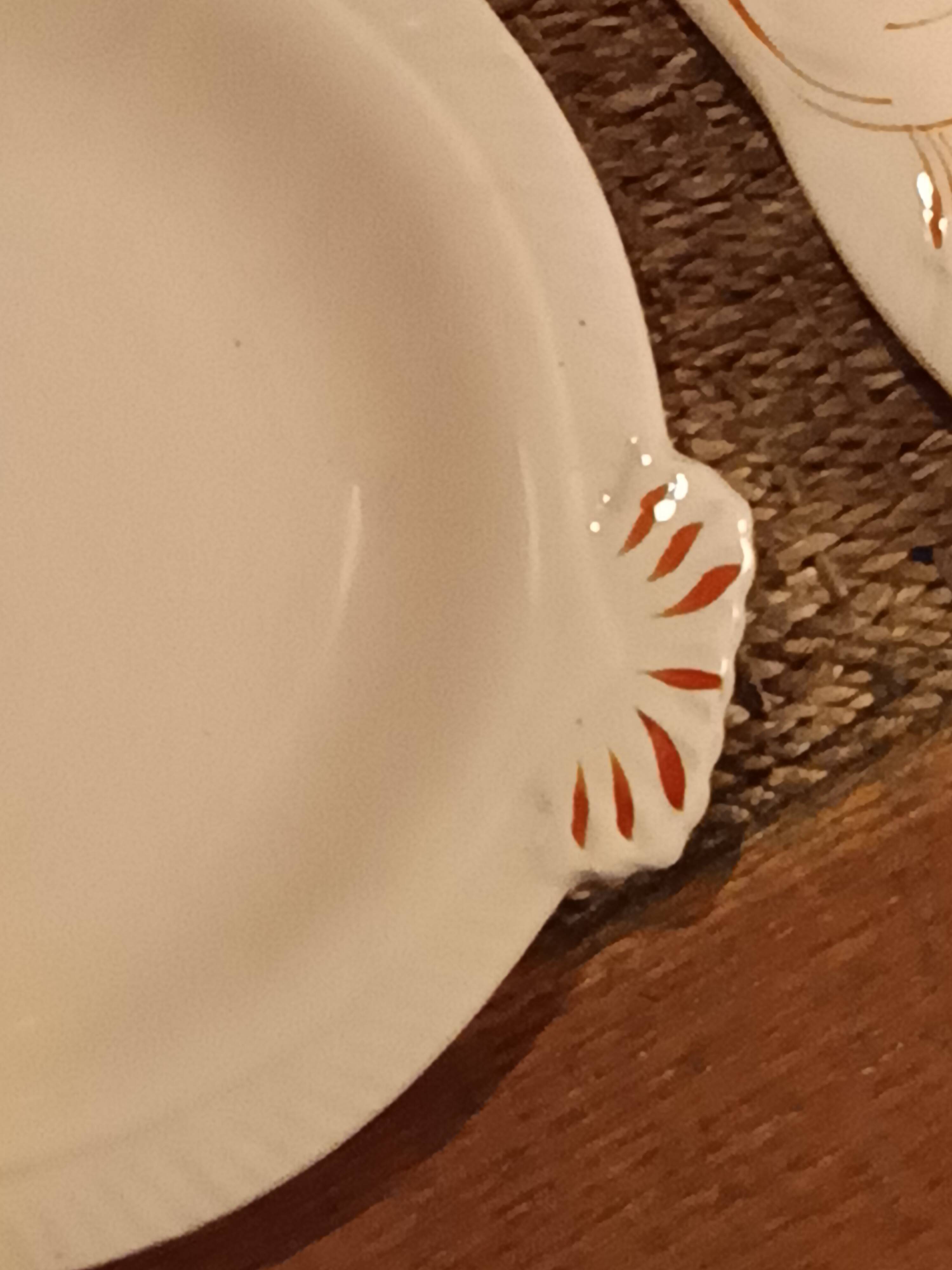Set of 8 Longwy earthenware fish plates in powder pink