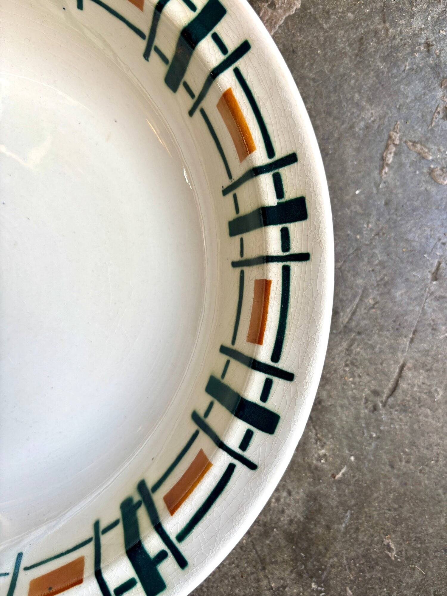 Badonviller round and hollow dish in glazed earthenware, "Quiberon" service