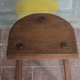 Vintage stool, wooden stool, half-moon tripod stool, occasional chair