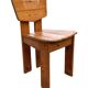 Vintage Brutalist Pine Chair 1970s Minimalist Wood Design