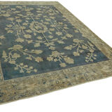 Handmade oriental decorative 1980s 237 cm x 313 cm beige wool carpet