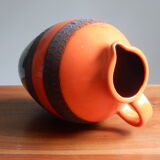 German ceramic orange vase from the 60s