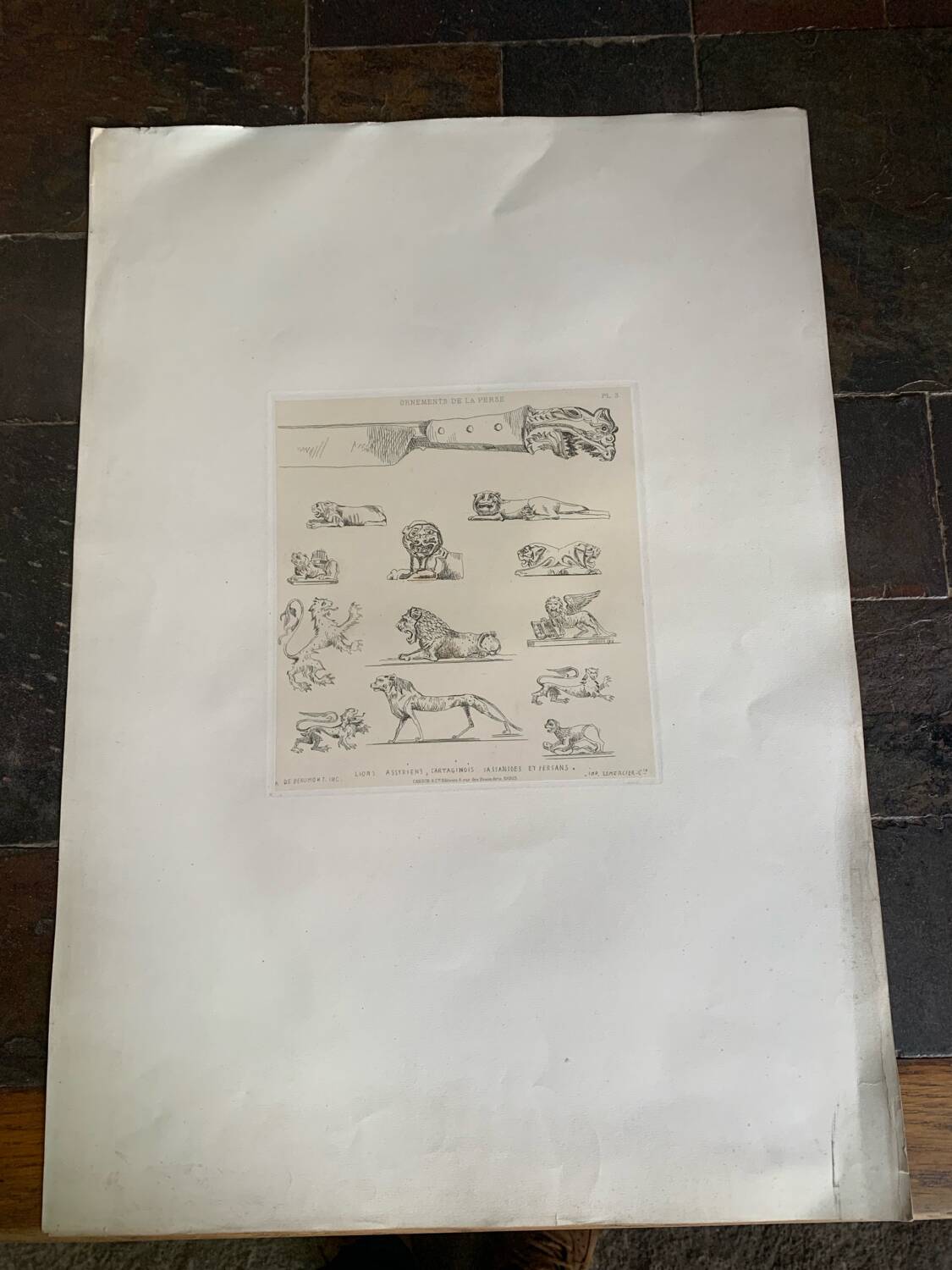 Lithographie ancienne orientale - Ornements de la Perse