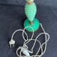 Floor lamp.old green opaline glass