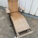 Chaise longue rotin bois ancienne