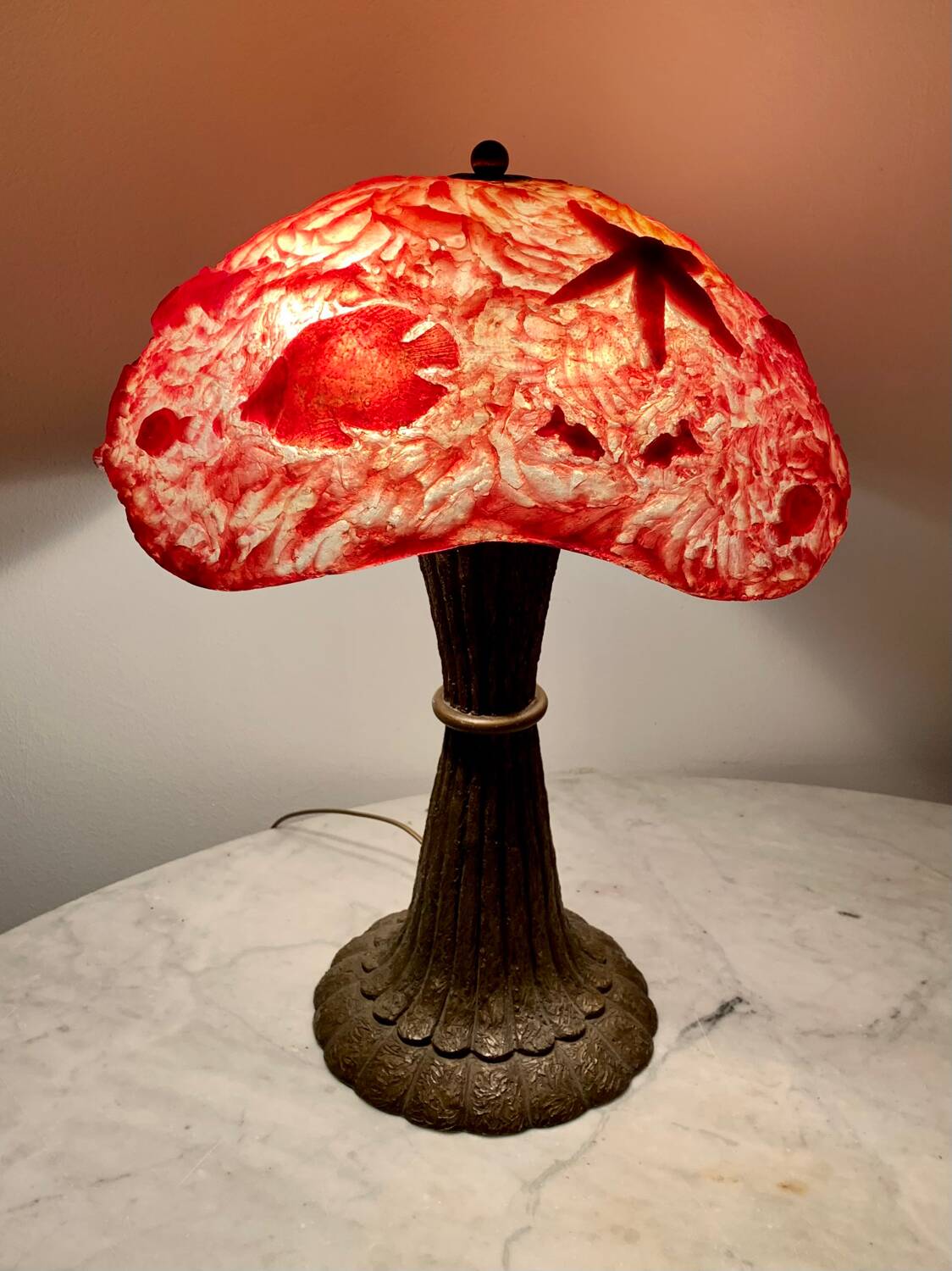 Lampe  «  coquillage et crustacés «