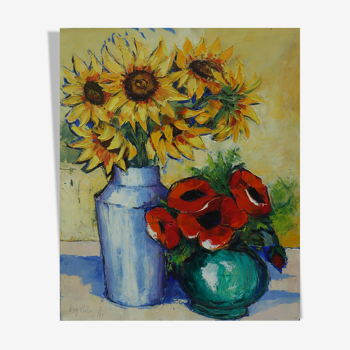 "Tournesols" peinture à l'huile sur toile