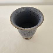 Blue ceramic vase signed (Signature to be identified) Height 12cm
