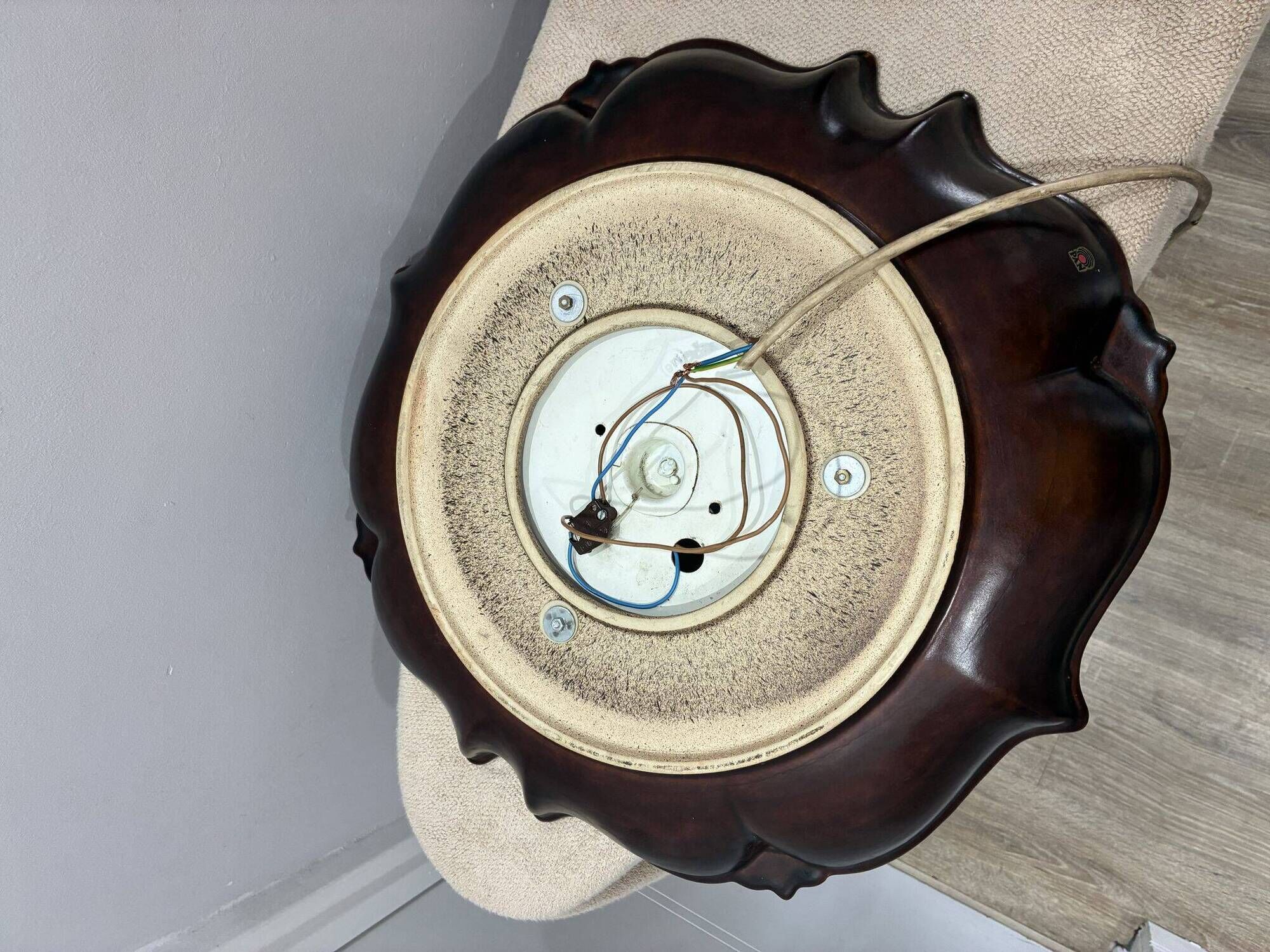 PAN Keramik illuminated ceramic wall mirror, West Germany, 1970s