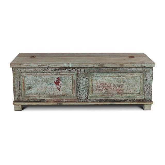 Old wooden box with storage space