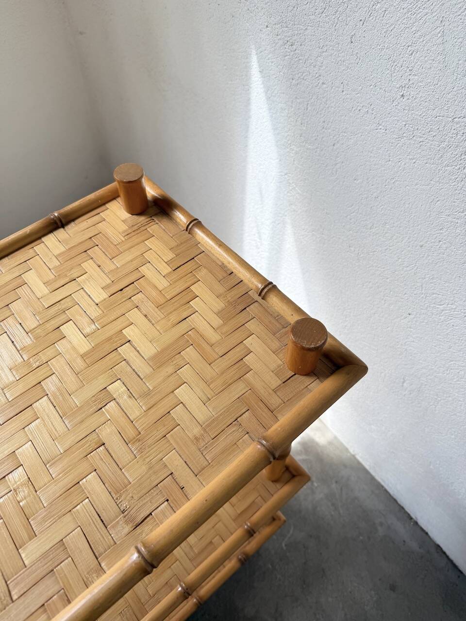 Large rattan shelf 1960