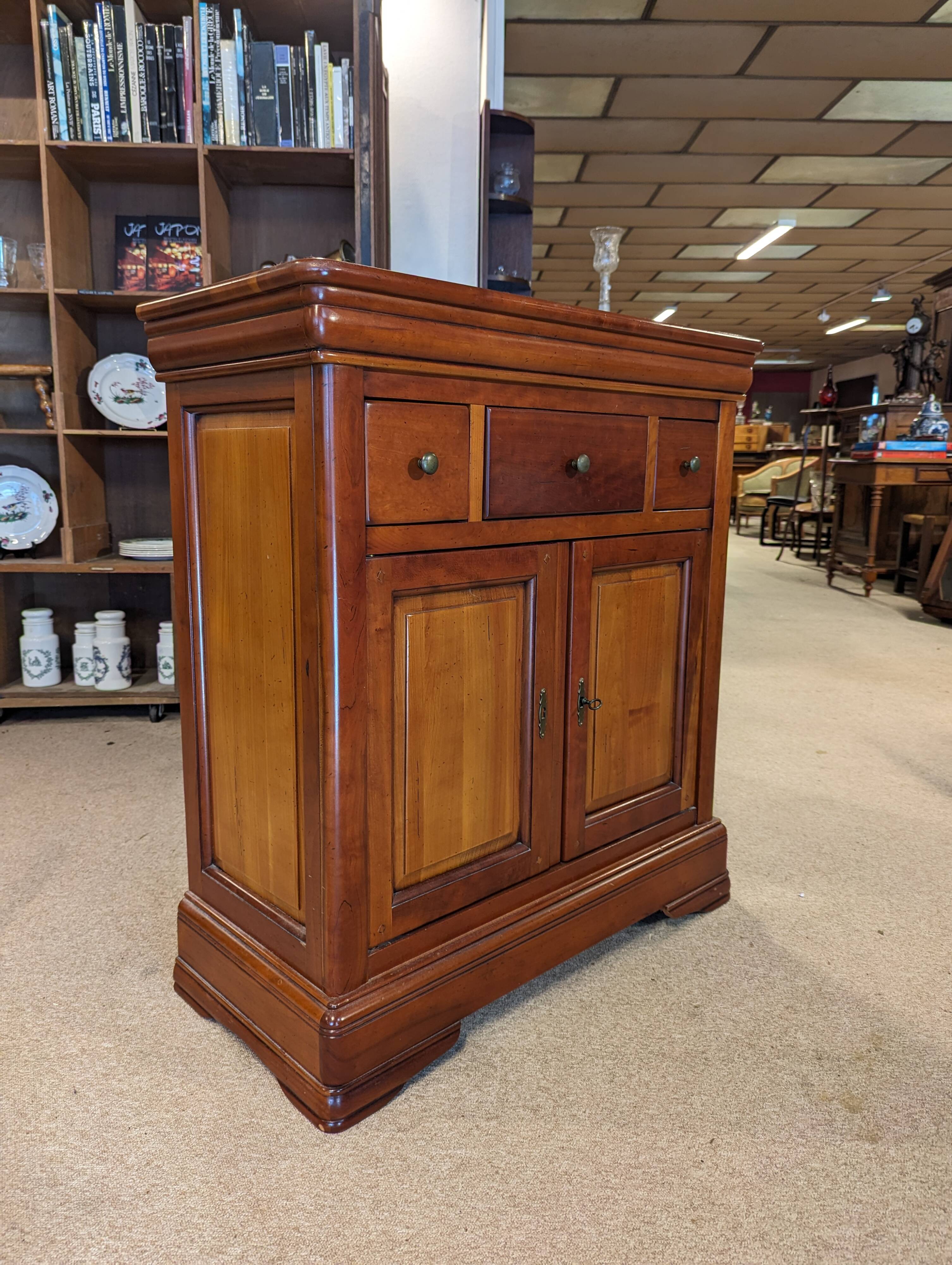Small Louis Philippe style cherry wood sideboard
