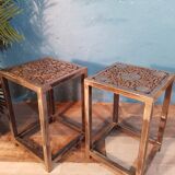 20th century steel stools / end tables