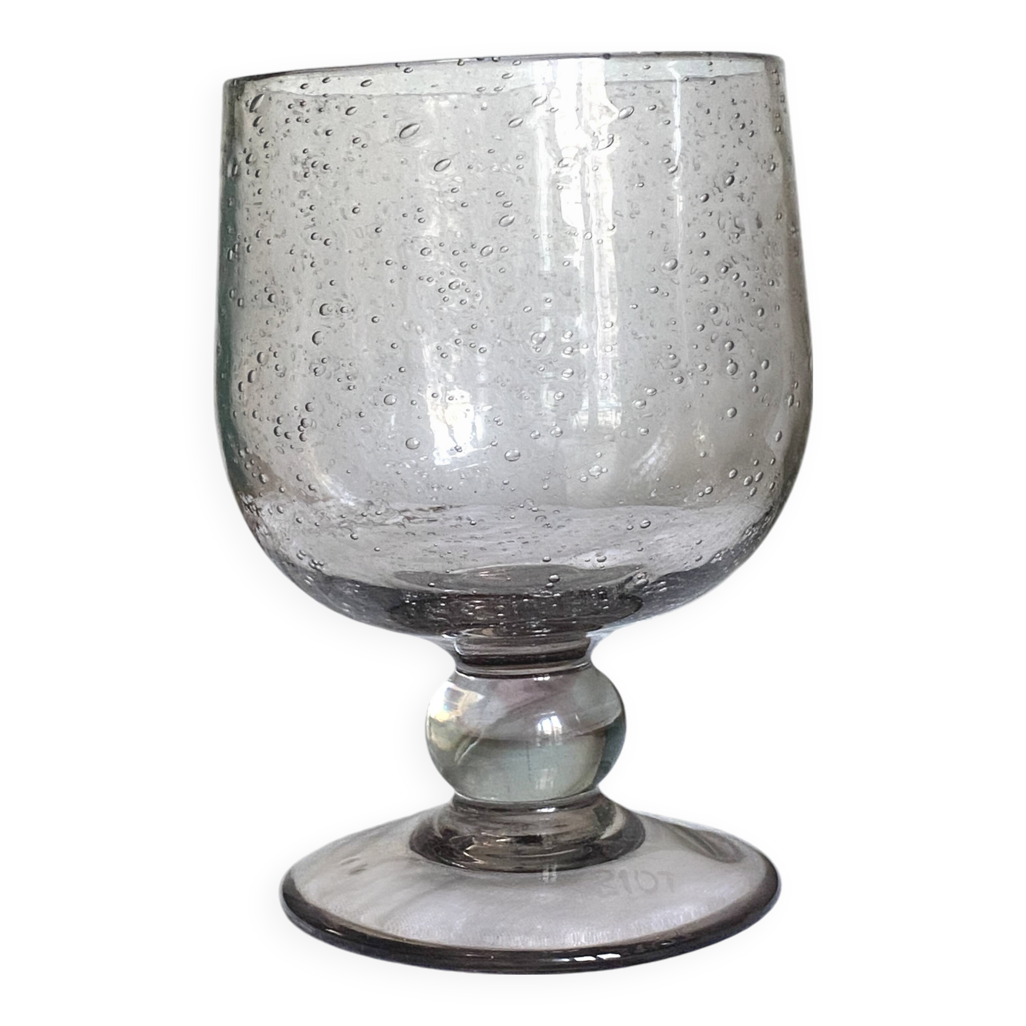 Stemmed bowl/vase/large cocktail glass signed Biot - perfect condition