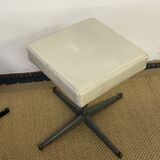 Pair of vintage metal and leatherette stools