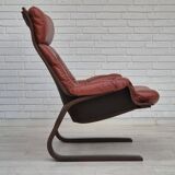 1970s, Scandinavian design, lounge chair, original very good condition, brown leather.