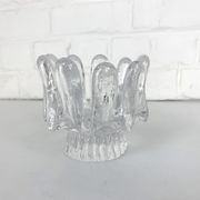 Sunflower glass candle holder, Göran Wärff for Kosta Boda, Sweden, 1970s