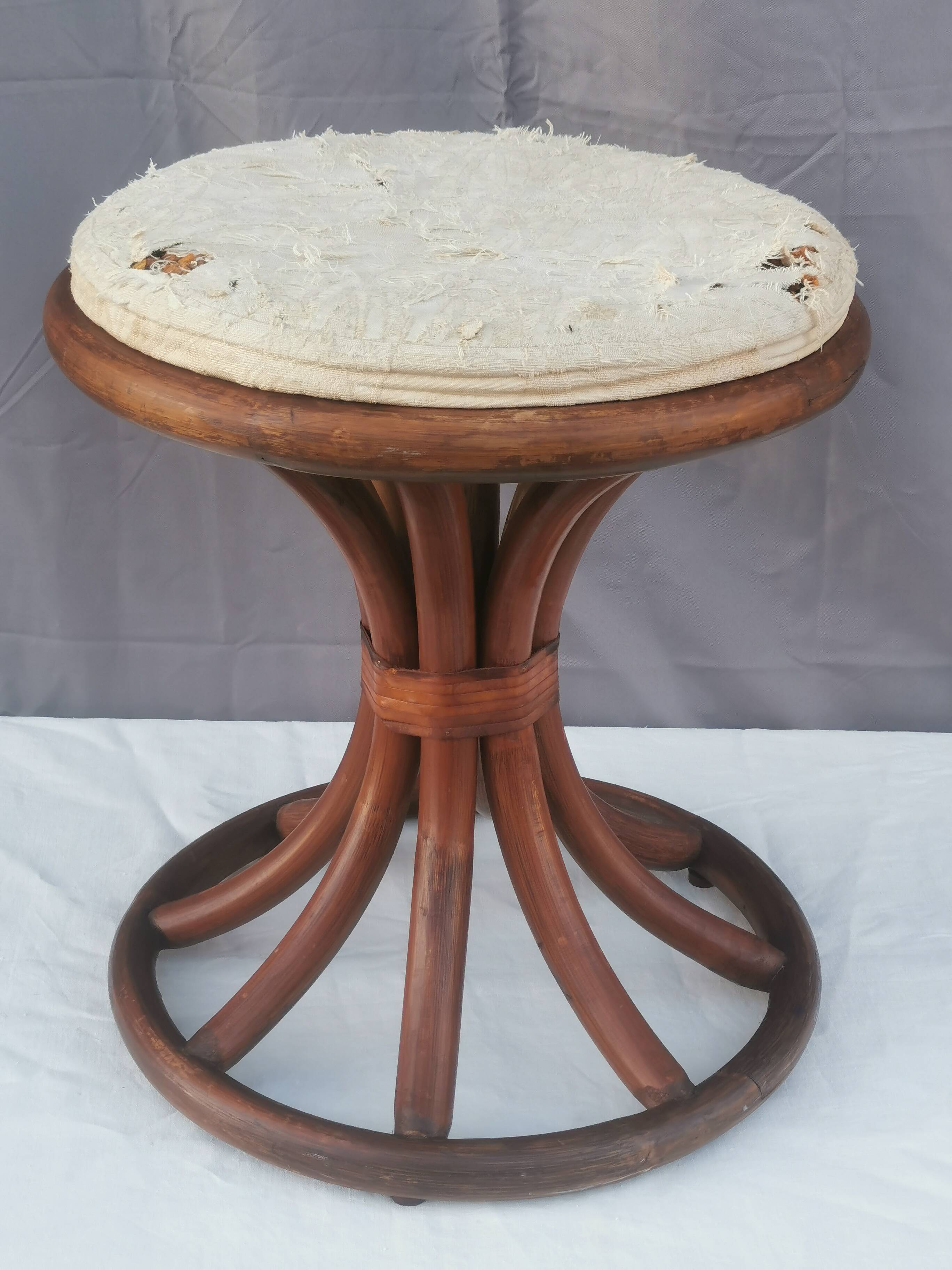 Bamboo and rattan stool “tam tam style”
