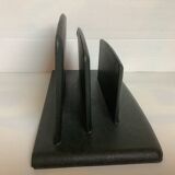 Mail rack letter holder green leather