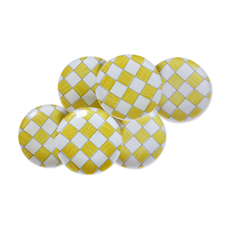 6 vintage flat plates from the Cambridge 210313 Model Salins Factory