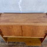 Vintage Roger Landault sideboard in light wood with 2 sliding doors