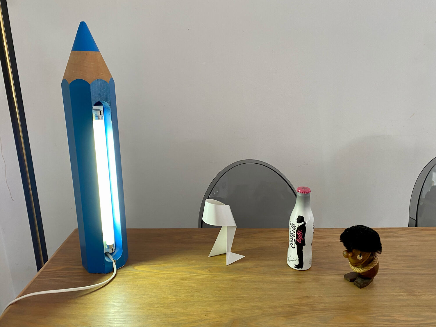 Stone pencil lamp Sala for Vilac Vintage minimalist 80s