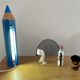 Stone pencil lamp Sala for Vilac Vintage minimalist 80s