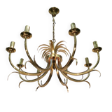 Brushed Metal and Gold Metal Pineapple Pendant in the Style of Maison Charl