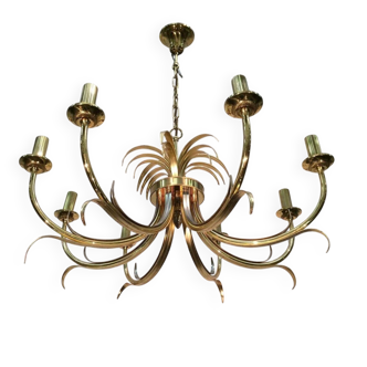 Brushed Metal and Gold Metal Pineapple Pendant in the Style of Maison Charl