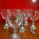 12 Crystal stemmed glasses - Manor Pewter - new