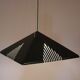 Black plexiglass pendant lamp from the 1980s, mounted on chains, originating from Italy.